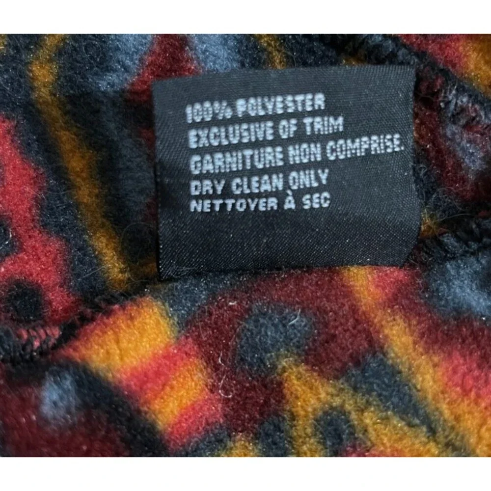 Vintage 90s Y2K Black Canyon Fleece Beanie Snowboard Ski Hat Geometric Aztec Cap